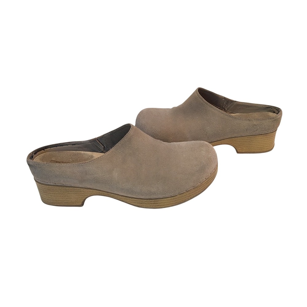 Bella Vita Womens 9.5 W Taupe Suede Leather Slip On Clogs Mules 51-1917